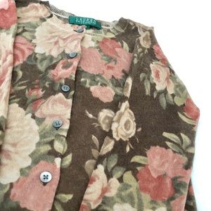 Ralph Lauren brown floral cardigan